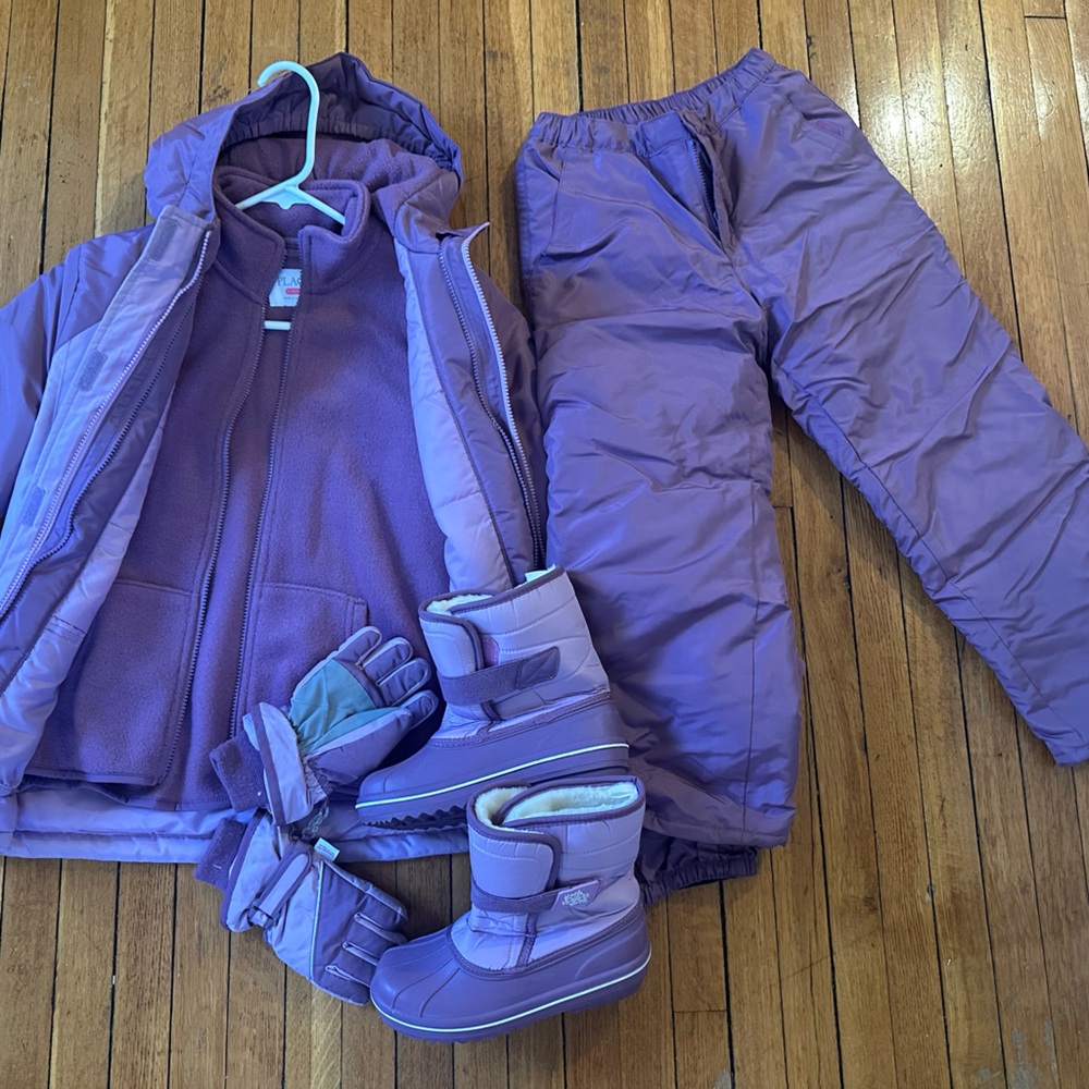 Big child petit woman snowsuit set